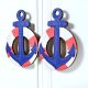 Handcrafted Acacia Wood Nautical Anchor Handles Set